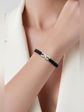 Black Braided Infinity Bracelet